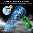 thumbnail image 2 of Pentantan Car Vacuum Cleaner, 12000PA Powerful Sutions Cordless Handheld Vacuum, 2 Speeds Lightweight Mini Vacuum Blow & Suction for Car, Keyboard, Black, 2 of 7