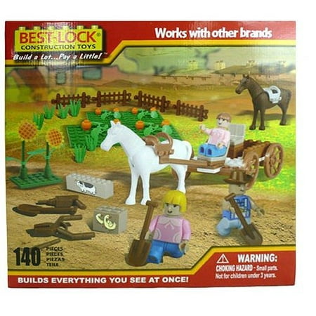 Best Lock Construction Horse, Carriage and Garden Building Set - 140