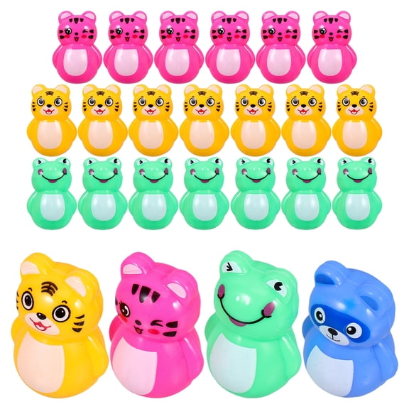 ELAYARD 24Pcs Creative Animal Tumbler Ornaments Assorted Color ABS Desktop Decoration