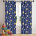 thumbnail image 5 of Blackout Kids Curtains,Blue Gold Sun Moon Star Zodiac Pattern Childrens Insulated Curtains Set Of 2,Bedroom Essentials,Toddler Room Decor 42"x84", 5 of 5