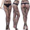 thumbnail image 1 of Qertyioot Fashion Pantyhose Solid Leggings Pants Mesh Perspective Plus Size Fishnet Netting Stockings, 1 of 3