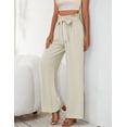 thumbnail image 3 of a.Jesdani Women's Wide Leg Lounge Pants High Waisted Elastic Tie Knot Loose Trousers with Pockets S-XXL, 3 of 6