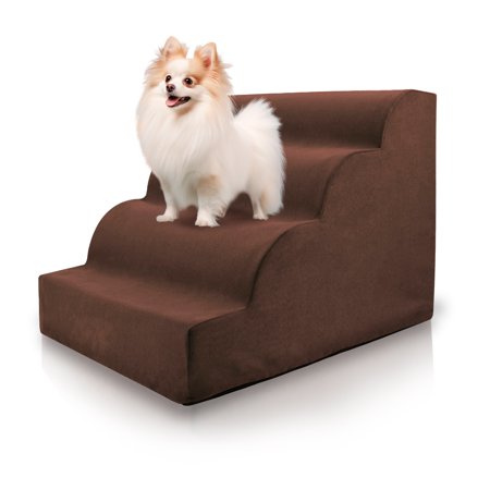 Precious Tails Deluxe High-Density Foam 4-Step Pet Stairs for Dogs and Cats - Durable, Lightweight, and Portable Staircase for Easy Mobility Assistance