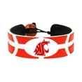 thumbnail image 1 of NCAA Washington State Cougars Team Color Gamewear Leather Basketball Bracelet, 1 of 5