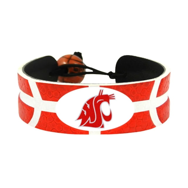 NCAA Washington State Cougars Team Color Gamewear Leather Basketball Bracelet
