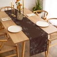 thumbnail image 3 of Brown Flowers Table Runner - 60 Inch Long Pastoral Abstract Floral Minimalist Art Cotton and Linen Blended Dress Scarves Farmhouse Table Runner for Kitchen Dining, Coffee Table, 13" x 60", 3 of 8
