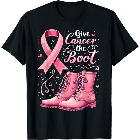 Give Cancer The Boot Breast Cancer Awareness Men Women Kids T-Shirt