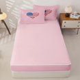 thumbnail image 4 of Manfei Cute American Flag Heart Zipper Queen Comforter Set with Fitted Sheet and 2 Pillowcases,Pink Zipper Bedding Set,Pink Reversible,4pcs, 4 of 8