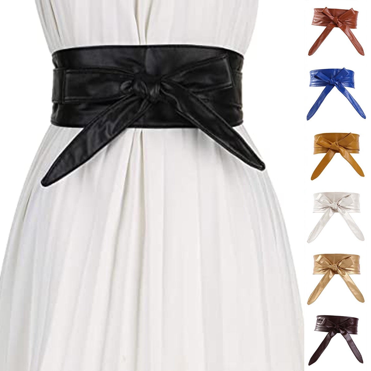 Women Waist Belt Bow-Knot Waistband Wide Elastic Cinch Dress Evening Party Belts