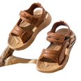thumbnail image 5 of Boys Girls Open Toe Sandals, Adjustable Double Strap Kids Shoes, Toddler Boys Sandals Girls Adjustable Double Back Strap Water Shoes Non Slip Soft Soled Comfortable Beach Sandals, Brown 25/6C, 5 of 5