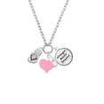 thumbnail image 2 of Delight Jewelry Silvertone Multicolored Crystal Flip Flop - Light Pink Heart Nurse Strong Zoe Necklace, 2 of 4