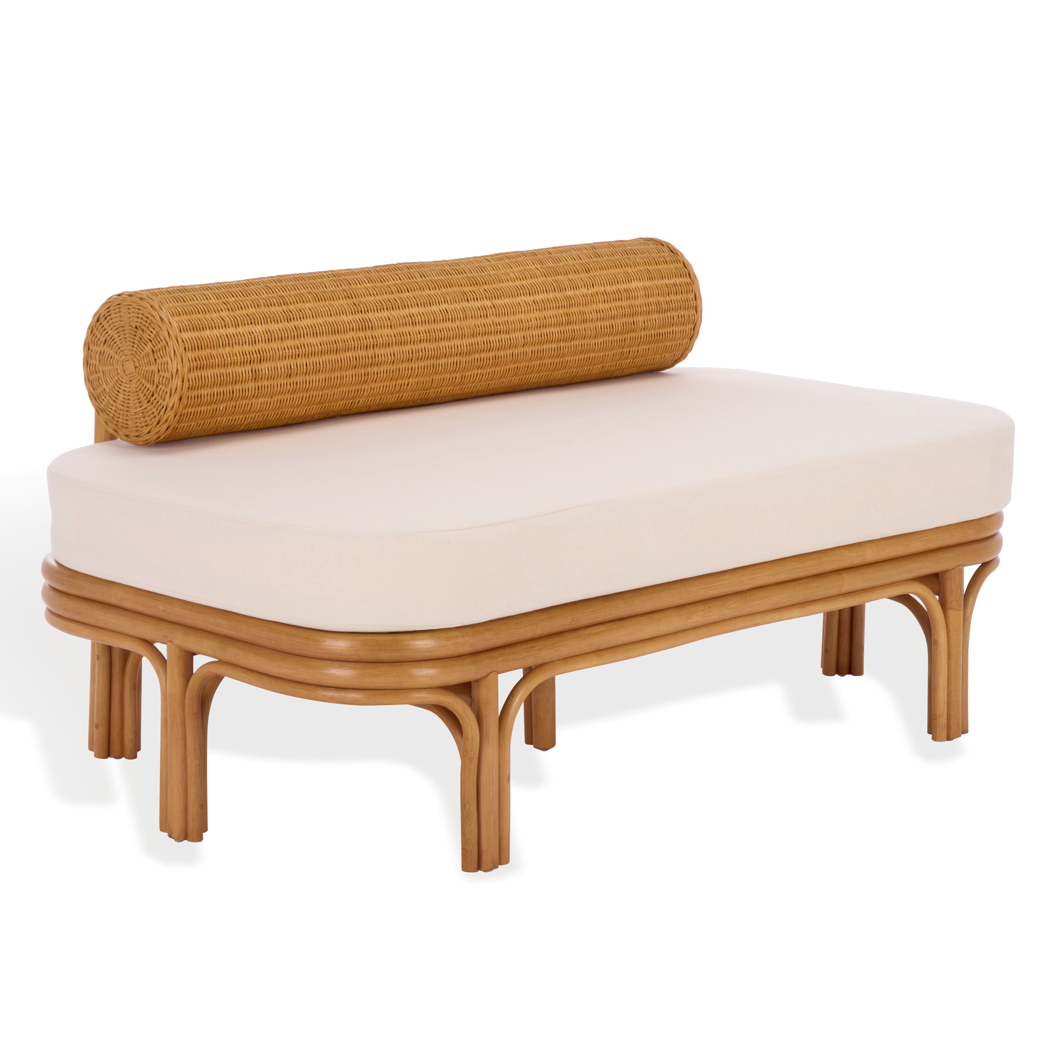 Safavieh Couture Fowley Rattan Upholstered Bench, Natural