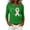 Green, variant on Womens 3/4 Length Sleeve Tops Breast Health Awareness T-Shirt Rose Ribbon Support Encouragement Top