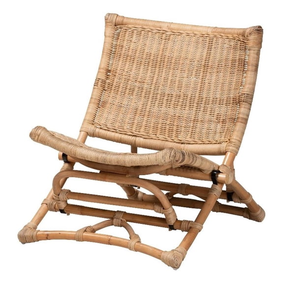 Wholesale Interior Baxton Studio Herrara Modern Bohemian Natural Brown Antique Rattan Foldable Lounge Chair