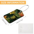 thumbnail image 5 of Square PU Leather Luggage Tags, 2 Pack, with Privacy Cover and Stainless Steel Ring - Suitable for Travel, Backpack, Handbag - Bag Tags, Handbag Tags Tropical Leaves, 5 of 7
