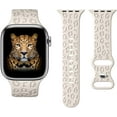 thumbnail image 5 of 2Pack Leopard Engraved Bands Compatible with Apple Watch Band 41mm 40mm 38mm 49mm 46mm 45mm 44mm 42mm Women, Silicone Cheetah Sport Syilufap for iWatch Series SE 10 9 8 7 6 5 4 3 2 1,Ulyilufa, 5 of 5
