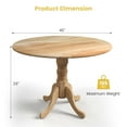 thumbnail image 3 of Spaco Wooden Dining Table with Round Tabletop and Curved Trestle Legs-Natural, Counter Height Table, Kitchen Bar Height Table and Chairs for Dining Room, Small Space, 3 of 7