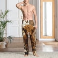 thumbnail image 2 of Balery Cow With Butterflies Lilies Pantalones de pijama para hombre, pijama ultraligero, pantalón de descanso-Large, 2 of 6