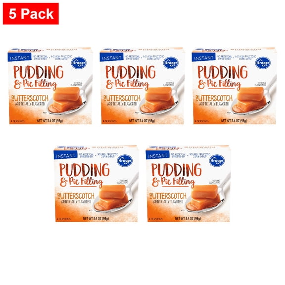 Kroger Butterscotch Pudding & Pie Filling 3.4 oz - 5 Pack