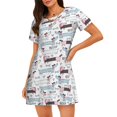 thumbnail image 1 of Fotbe Dachshund Dog Puppy Bata de Dormir para Mujer con Estampado, Camisón de Algodón de Manga Corta, Ropa de Dormir Casual, 1 of 6