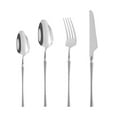 thumbnail image 1 of Tableware 4-Piece Stainless Steel Tableware Set Ergonomic Handle Spoon Fork Knife for Dessert Salad Steak Tea(Silver) Rkxzt, 1 of 8