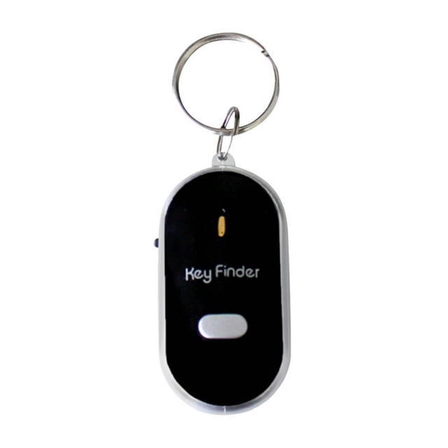 Black Key Finder Device With Whistle Sound Activation, Led Flashlight And Remote Control For Lost Keys And Small Item Location, 2.05X1.10In
