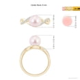 thumbnail image 5 of ANGARA Japanese Akoya Cultured Pearl Criss Cross Shank Engagement Ring in 14K Yellow Gold for Women | June Birthstone, Birthday, Anniversary, Jewelry Gift for Women | Pearl Ring, 5 of 9