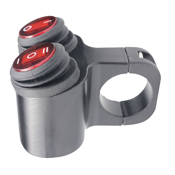 Interruptor de luz de motocicleta a prueba de agua, voltaje de entrada de 12 V, interruptor de luces intermitentes de emergencia para motocicleta con luz indicadora