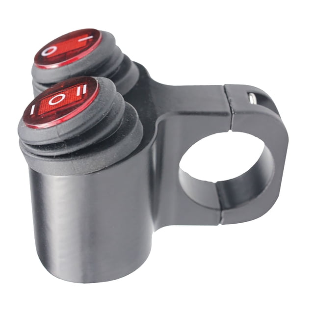 Interruptor de luz de motocicleta a prueba de agua, voltaje de entrada de 12 V, interruptor de luces intermitentes de emergencia para motocicleta con luz indicadora