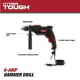 Hyper Tough 6Amp 1/2inch Corded Hammer Drill, Keyed Chuck, 120 Volt