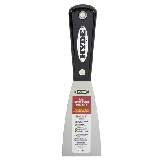 HYDE 02250, 2 in. W, Carbon Steel Flexible Putty Knife, 1-Pack
