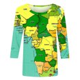 thumbnail image 5 of Wanfds Multicolor Ladies Tops Trendy Stylish Round Neck Three-Quarter Sleeve Top S, 5 of 5