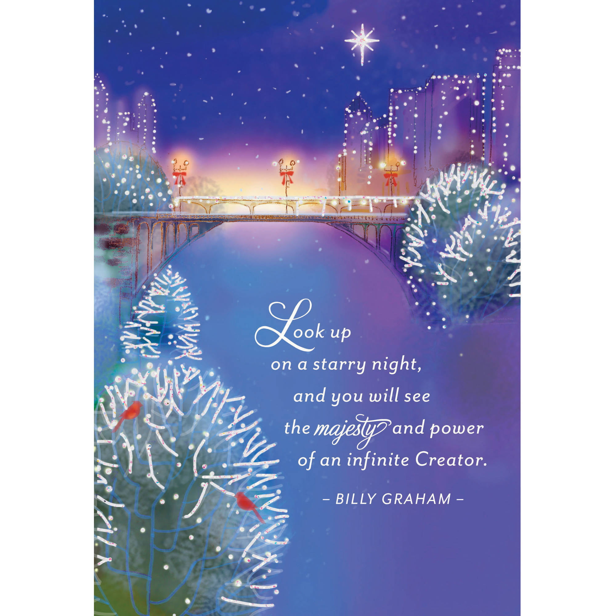 Dayspring Inspirational Boxed Christmas Cards Billy Graham Starry 18pk Walmart Com Walmart Com