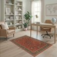 thumbnail image 2 of ODIKA 4'x6' Washable Area Rug Rich Red Floral Medallion Design Intricate Border with Classic Motifs for Home Office, Under Desk, Non-Slip Chair-Friendly, Flatwoven, 2 of 7