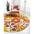 thumbnail image 2 of Unique Loom Lyon Floral Garden Area Rug 8' x 8' Round Ivory/Yellow, 2 of 2