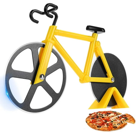 

SAYTAY Bicycle Pizza Cutter Wheel - Funny Housewarming Gifts for Men - Bike Pizza Cutter - Cool Gifts of Kitchen - Stainless Steel Pizza Slicer - (Yellow) ST-K044