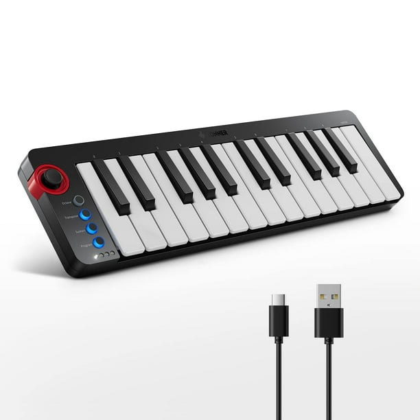Controlador de teclado MIDI Donner N-25 de 25 teclas para principiantes