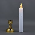 thumbnail image 3 of BalsaCircle 6 White 10" LED Taper Candles Lights Gold Candle Holders Wedding Party Centerpieces Decorations, 3 of 7