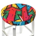 thumbnail image 5 of Salouo Colorful Arrow Graffiti Pattern Pattern Bar Stool Cushion Cover, Round Crease-Resistant Stretchy Dustproof Stool Seat Slipcover for Bar Round Chair-13 inch, 5 of 6