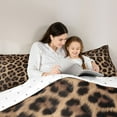 thumbnail image 5 of Homewish Fashion Leopard Print Bedding Comforter Set for Men, Cheetah Animal Twin Comforter Sets, Chic Brown Polkadots Reversible Bedding Set, Super Cozy Room Decor, 2-Piece, 5 of 8