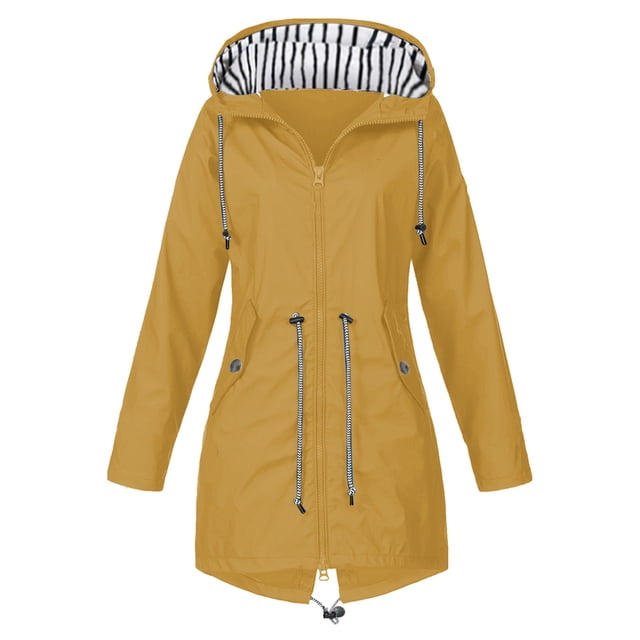 asddcavvf Womens Fashion Rain Jacket With Hood Lightweight Long Sleeve Windbreaker Zip Up Drawstring
