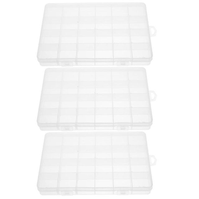 CNKOO 3 Pcs Storage Box Fishing Goods Lures Clear Plastic Container Tackle Tray Organizer Bead Compartment Pp