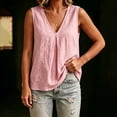thumbnail image 7 of GZWYHT Women's V Neck Tank Top Soft Summer Sleeveless Shirt Casual Loose Fit T-Shirt Breathable Comfortable Women's T-Shirt Pink 2XL, 7 of 7