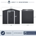 thumbnail image 6 of BELLEZE 8 x 6 FT Outdoor Storage Shed, Reinforced Garden Shed with Air Vent, Lockable Door, Weatherproof Metal Outside Storage Shed for Store Bike, Tools, Lawnmower, Outdoor Chairs in Backyard, Patio, 6 of 7