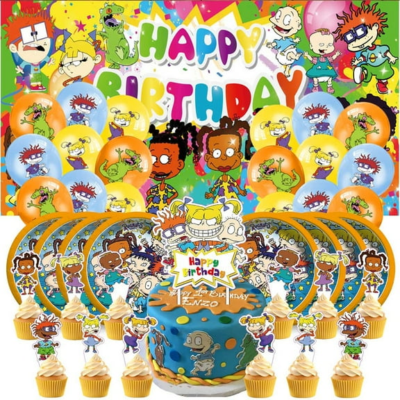 Rugrats Birthday Party Supplies Balloons Paper Plates Decoration Cake Topper Decor Tableware Banner Backdrop