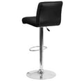 thumbnail image 2 of 2 Pk. Contemporary Black Vinyl Adjustable Height Barstool with Rolled Seat and Chrome Base, 2 of 8