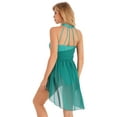 thumbnail image 2 of YiZYiF Womens Single Shoulder Strap Dance Leotard Dress Mesh Split Lyrical Dancewear, 2 of 7