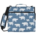thumbnail image 2 of Zipper Binder with Shoulder Strap 2 inch 3 Ring Waterproof File Folder Organizer Bag 500 Sheet Simple Polar Bears Pattern, 2 of 8