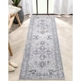 thumbnail image 1 of HAHDAXIA Boho Washable Runner Rug - 2x6 Non-Slip Runner Rugs for Hallways Throw Lightweight Kitchen Rug Laundry Room Rug Runner, Grey Oriental Print Carpet Runner for Bathroom Bedroom Entrywa, 1 of 6