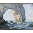 thumbnail image 2 of Monet, Claude 14x12 Black Ornate Wood Framed with Double Matting Museum Art Print Titled - The Manneporte At Etretat, 2 of 4